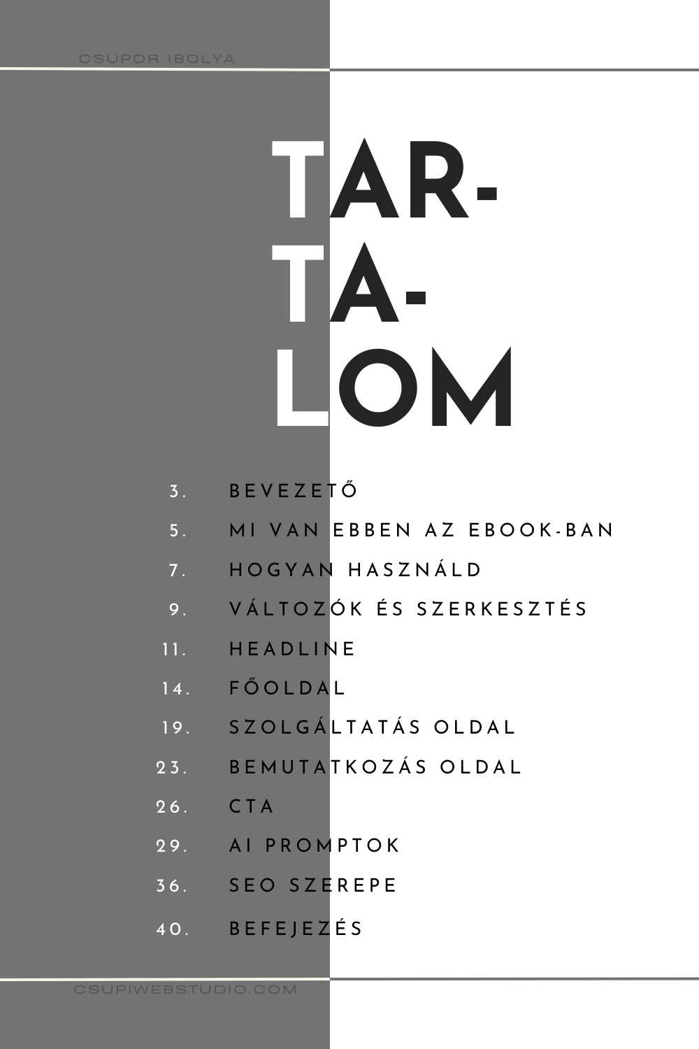 ebook tartalom